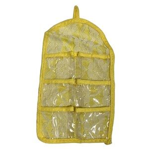 Vintage Barbie Doll Yellow & Lace Hanging Storage Bag Shoe, Purse Organizer